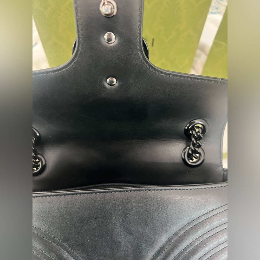 GG Marmont small shoulder bag black on black excellent condition - Picture 10 of 13